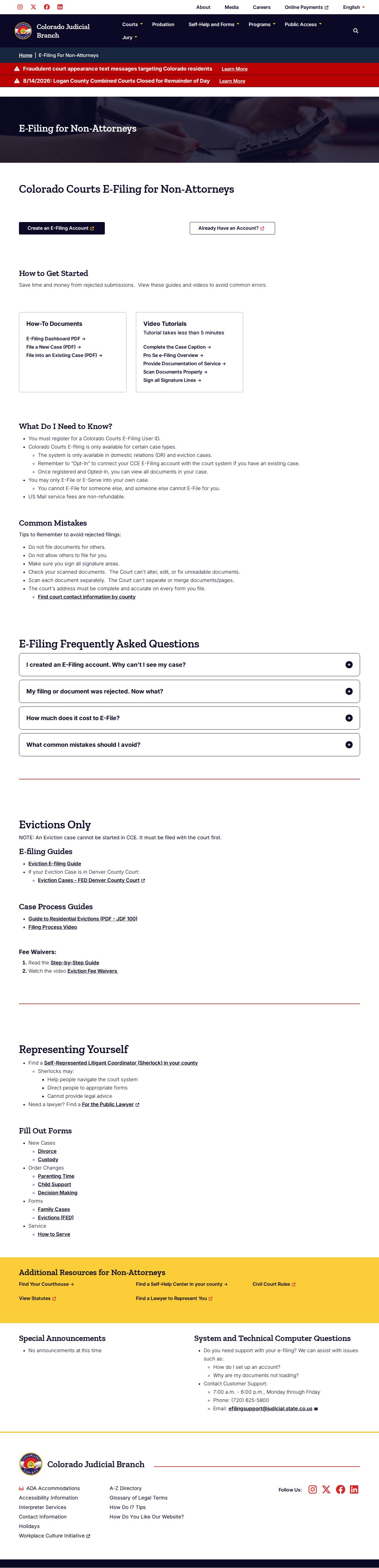 Delta County criminal docket non-attorney e-filing opt-in rules